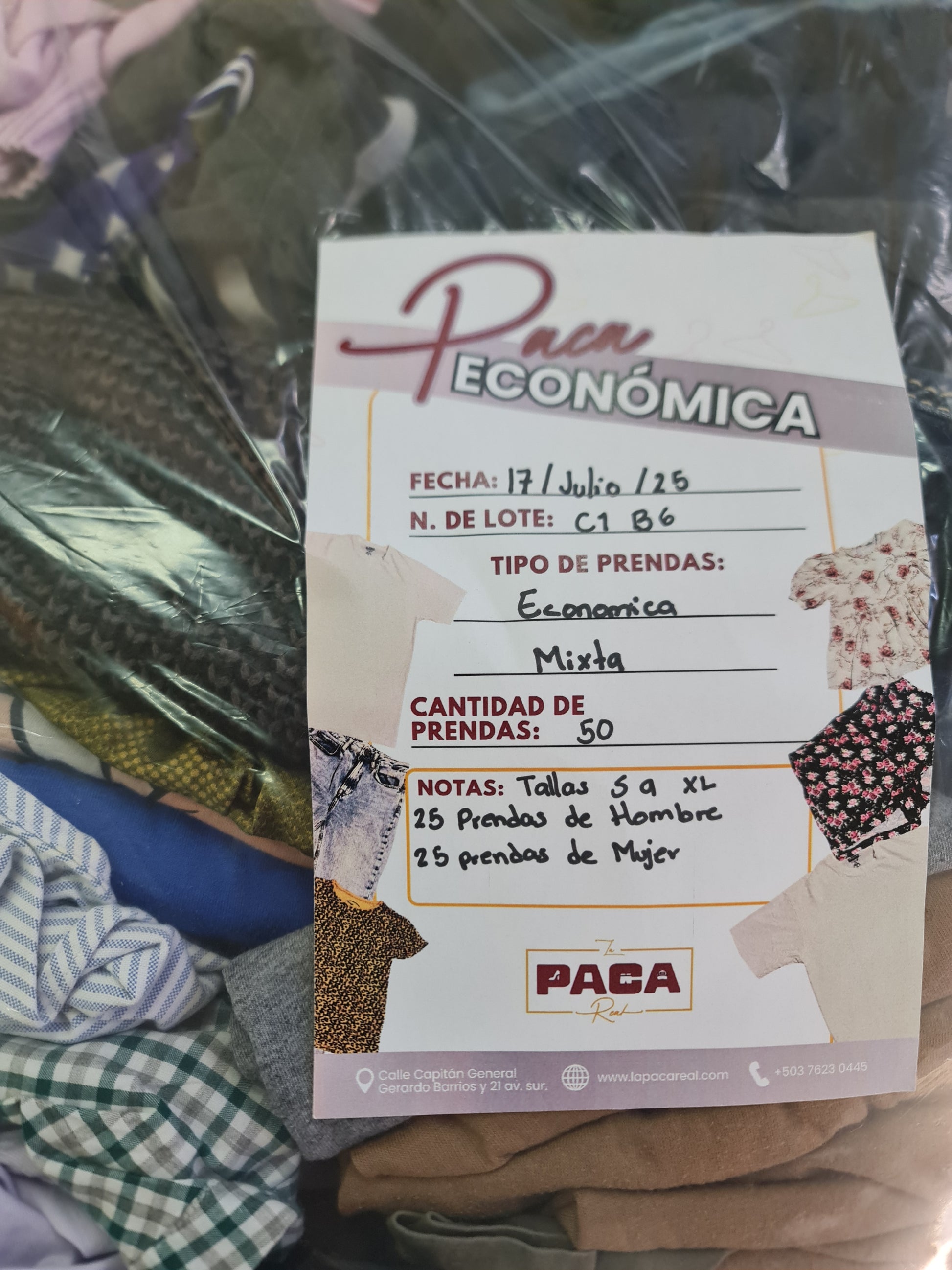 PAQUETE ECONOMICO MIXTO H/M - 50 PIEZAS